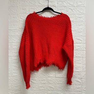 Wild fox red sweater size medium